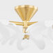 Twiggy 3 Light 25 inch Aged Brass/Textured White Combo Semi Flush Mount Ceiling Light