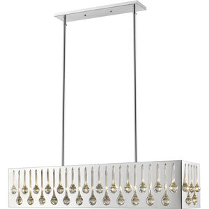 Oberon 7 Light 43 inch Chrome Linear Chandelier Ceiling Light