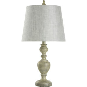 Signature 25 inch 60 watt Distressed Gray and Cream Table Lamp Portable Light