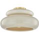 Pia 1 Light 16 inch Aged Brass and Ceramic Butter Crackle Semi Flush Ceiling Light