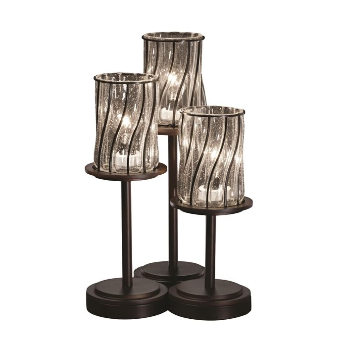 Wire Glass 3 Light Table Lamp