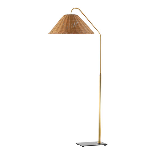 Lauren 60 inch 75.00 watt Aged Brass/Textured Black Floor Lamp Portable Light
