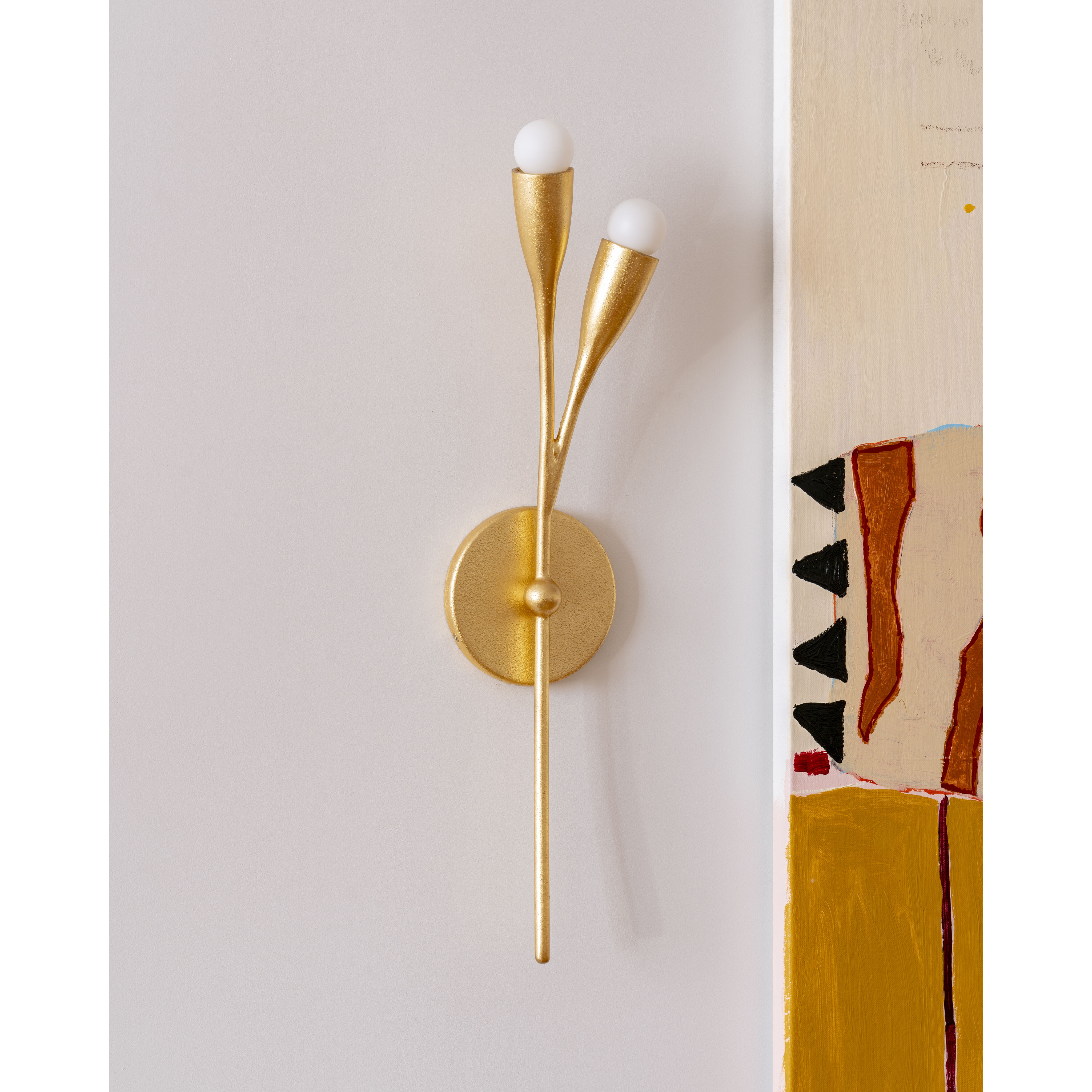 Elsa 2 Light 6 inch Gold Leaf ADA Wall Sconce Wall Light