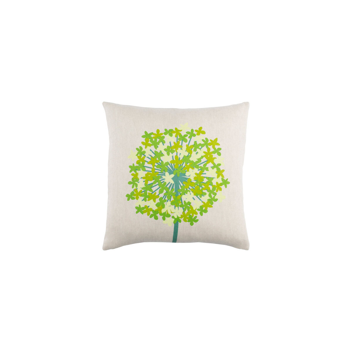 Agapanthus 20 X 20 inch Teal and Grass Green Throw Pillow