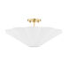 Alana 3 Light 10 inch Aged Brass Semi Flush Mount Ceiling Light