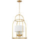 Delia 4 Light 17 inch Vintage Gold Leaf Hanging Lantern Ceiling Light