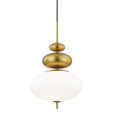 Elsie 1 Light 13 inch Aged Brass Pendant Ceiling Light
