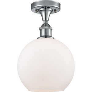 Ballston Athens LED 8 inch Polished Chrome Semi-Flush Mount Ceiling Light in Matte White Glass, Ballston