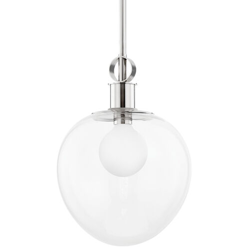 Anna 1 Light 14 inch Polished Nickel Pendant Ceiling Light