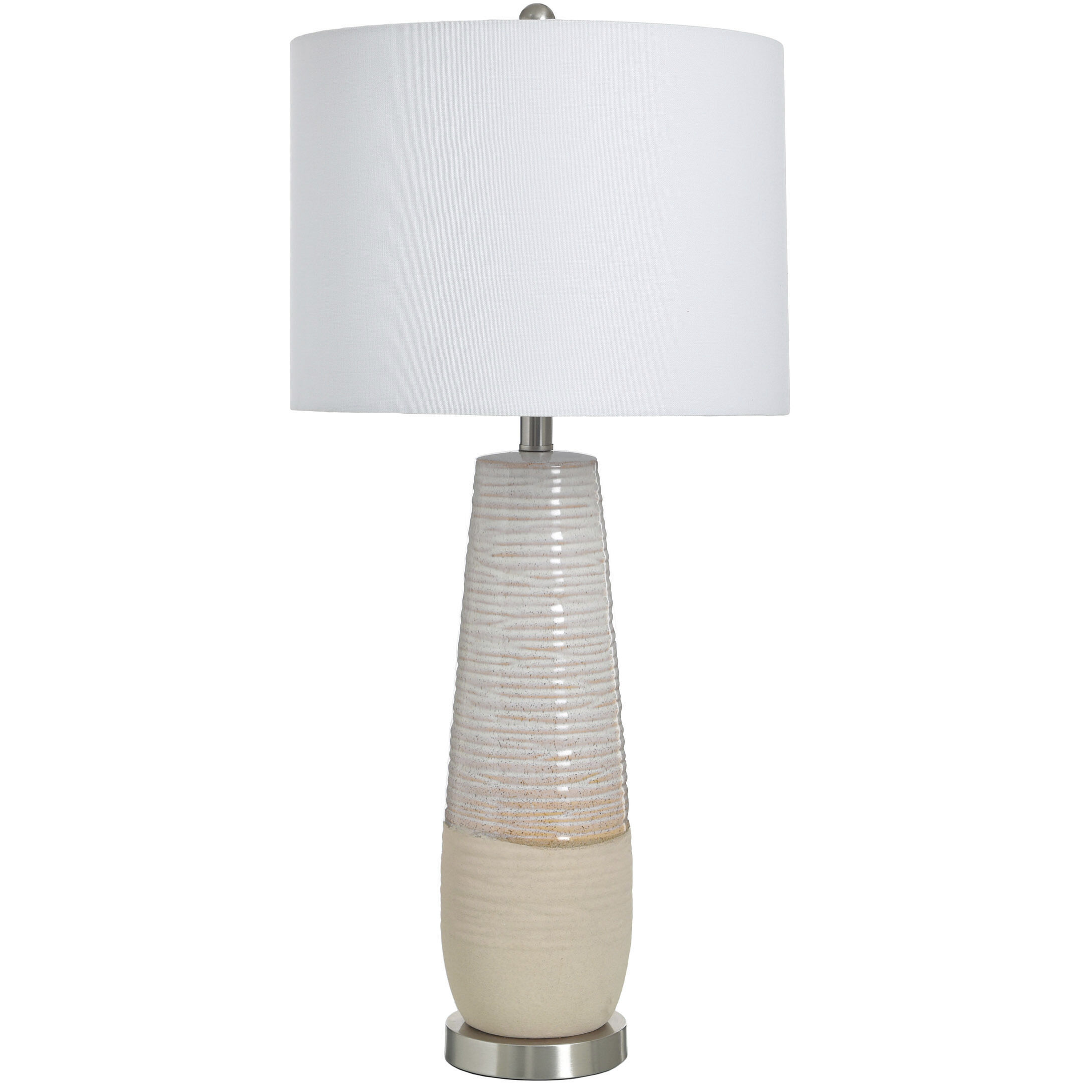 Evian 31 inch 100.00 watt Two Toned Ceramic Lamp With Ivory Table Lamp Portable Light