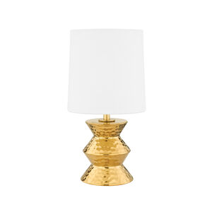 Zoe 17 inch 60.00 watt Aged Brass/Ceramic Gold Table Lamp Portable Light