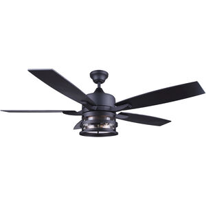 Madison 52 inch Matte Black with Black Blades Indoor fan