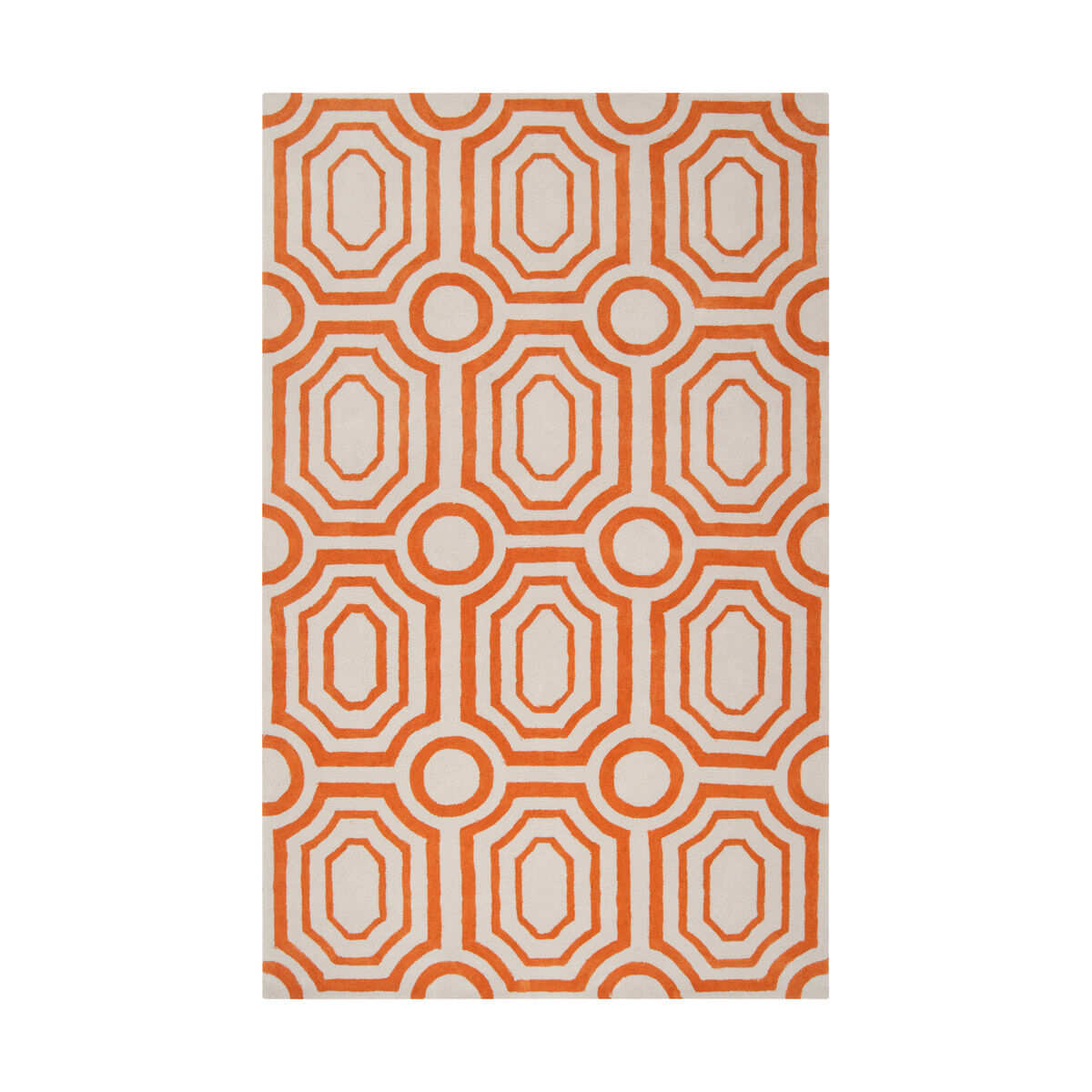 Hudson Park 63 X 39 inch Orange and Neutral Area Rug, Polyester