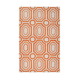 Hudson Park 63 X 39 inch Orange and Neutral Area Rug, Polyester
