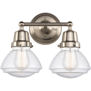 Aditi Olean 2 Light 14.75 inch Brushed Satin Nickel Bath Vanity Light Wall Light, Aditi