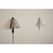 Ellen 1 Light Aged Brass/Wood Whitewash Plug-In Sconce Wall Light