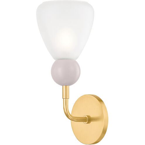 Doreen 1 Light 5.25 inch Aged Brass and Soft Peignoir Wall Sconce Wall Light