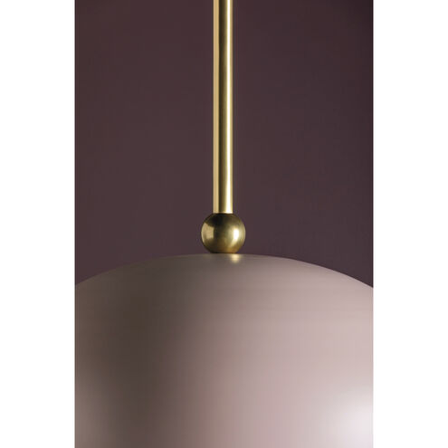 Liba 1 Light 15 inch Aged Brass/Soft Peignoir Pendant Ceiling Light