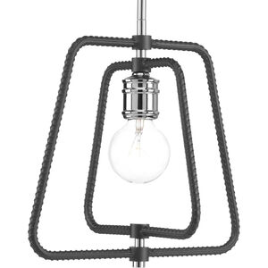 Re-Bar 1 Light 12.5 inch Polished Chrome Mini-Pendant Ceiling Light, Design Series