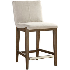 Klemens 38.5 inch Neutral Linen Fabric with Light Walnut Counter Stool