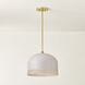 Liba 1 Light 15 inch Aged Brass/Soft Peignoir Pendant Ceiling Light