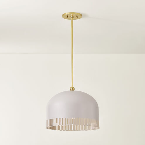 Liba 1 Light 15 inch Aged Brass/Soft Peignoir Pendant Ceiling Light