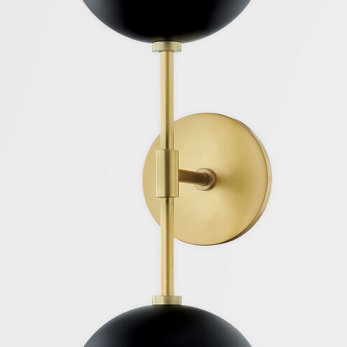 Renee 2 Light Aged Brass / Black Wall Sconce Wall Light