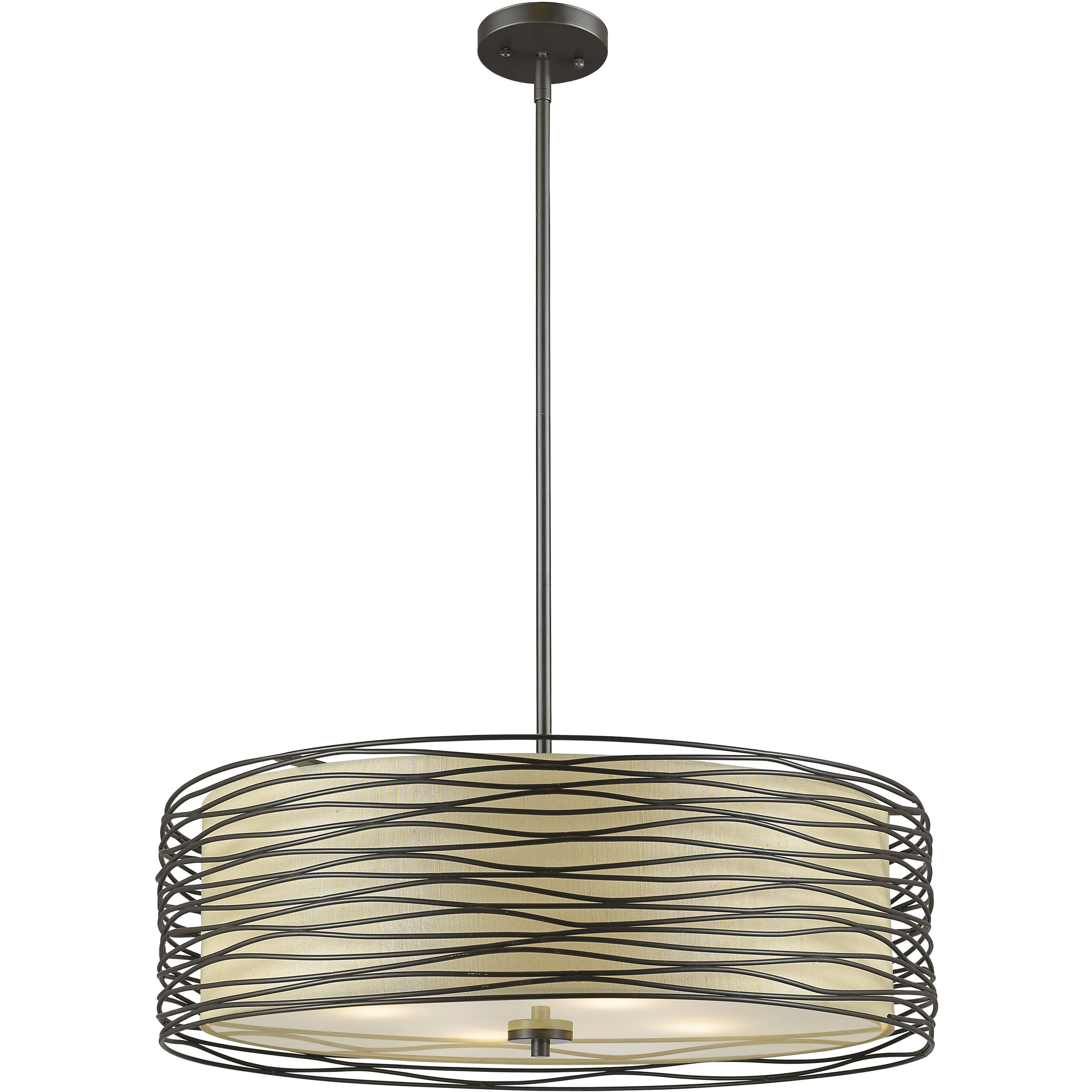 Zinnia 4 Light 24 inch Bronze Pendant Ceiling Light