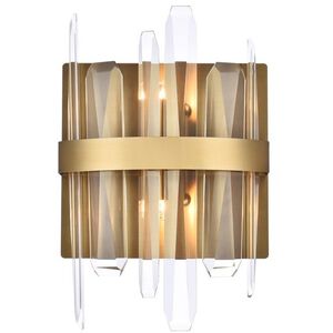 Serena 2 Light 8 inch Satin Gold Bath Sconce Wall Light