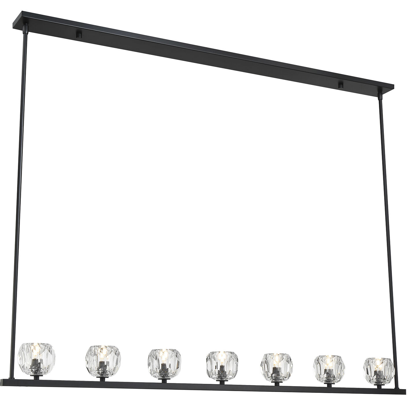 Aragon 7 Light 56 inch Matte Black Linear Chandelier Ceiling Light