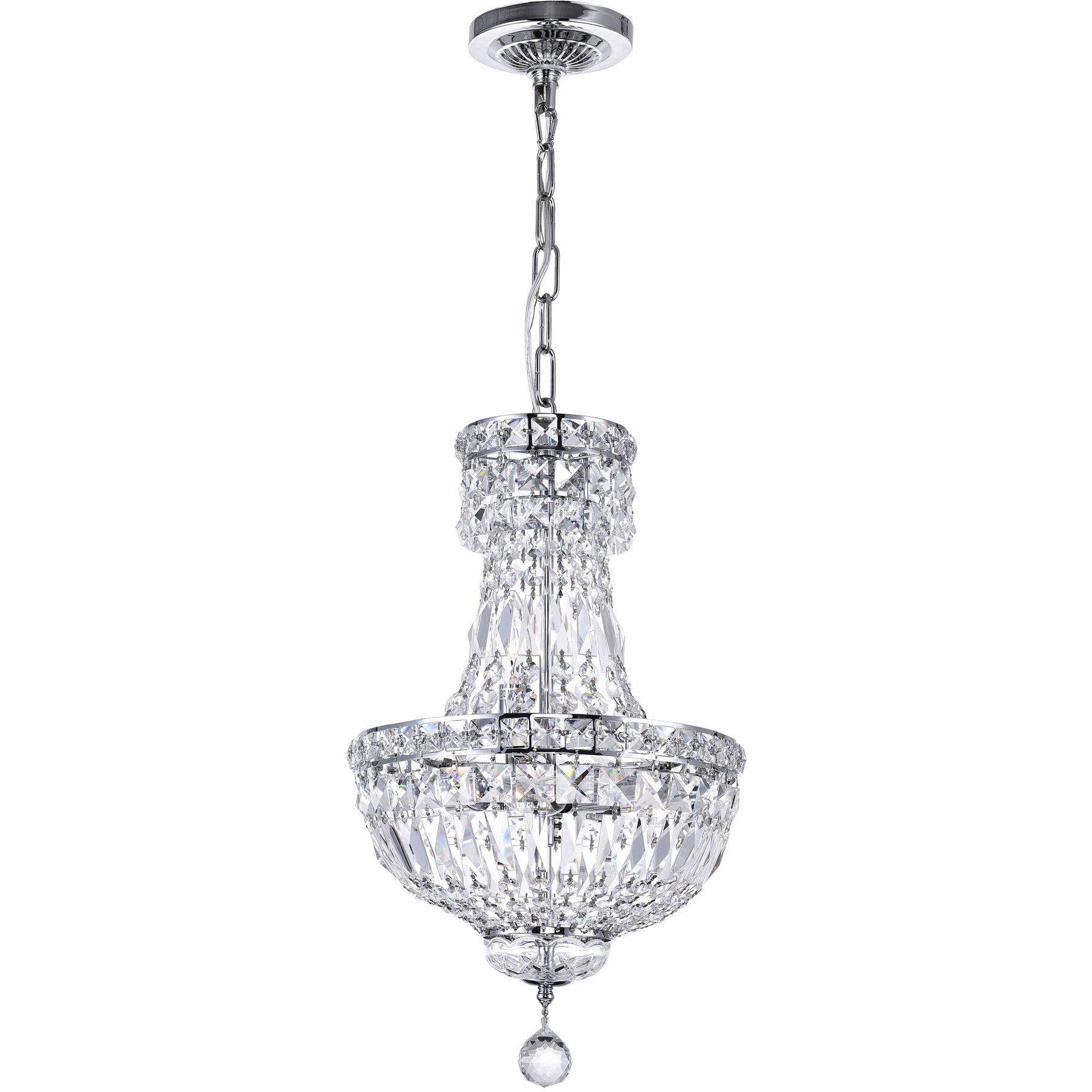 Stefania 4 Light 12 inch Chrome Mini Chandelier Ceiling Light