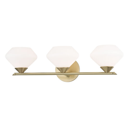 Valerie 3 Light 22 inch Aged Brass Bath Vanity Wall Light