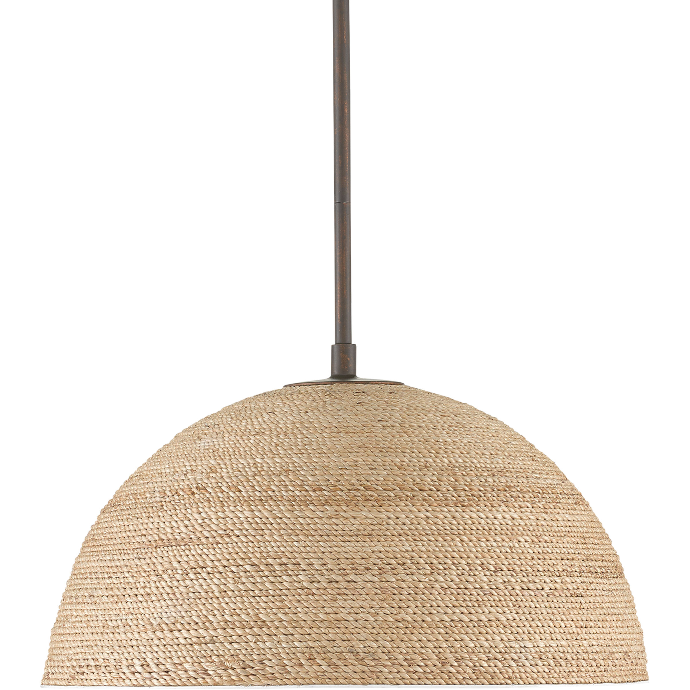 Tobago 1 Light 17 inch Bronze Gold/Sugar White/Natural Rope Pendant Ceiling Light