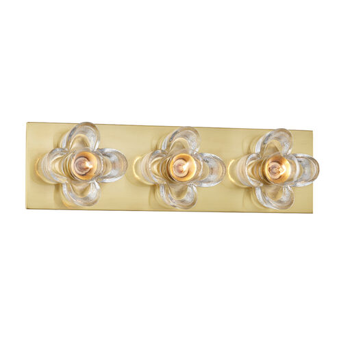 Shea 3 Light 16.5 inch Aged Brass Bath And Vanity Wall Light