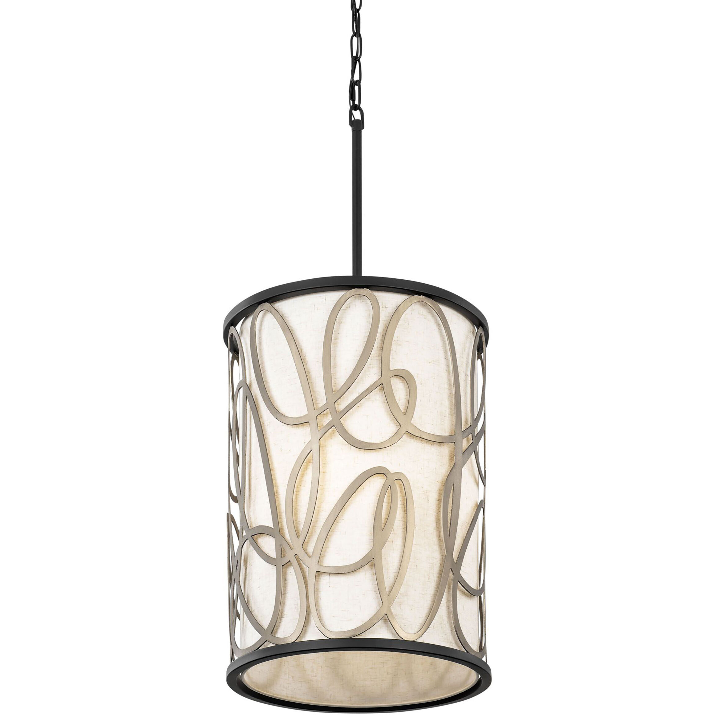Scribble 6 Light 16 inch Matte Black Foyer Ceiling Light, Smithsonian Collaboration