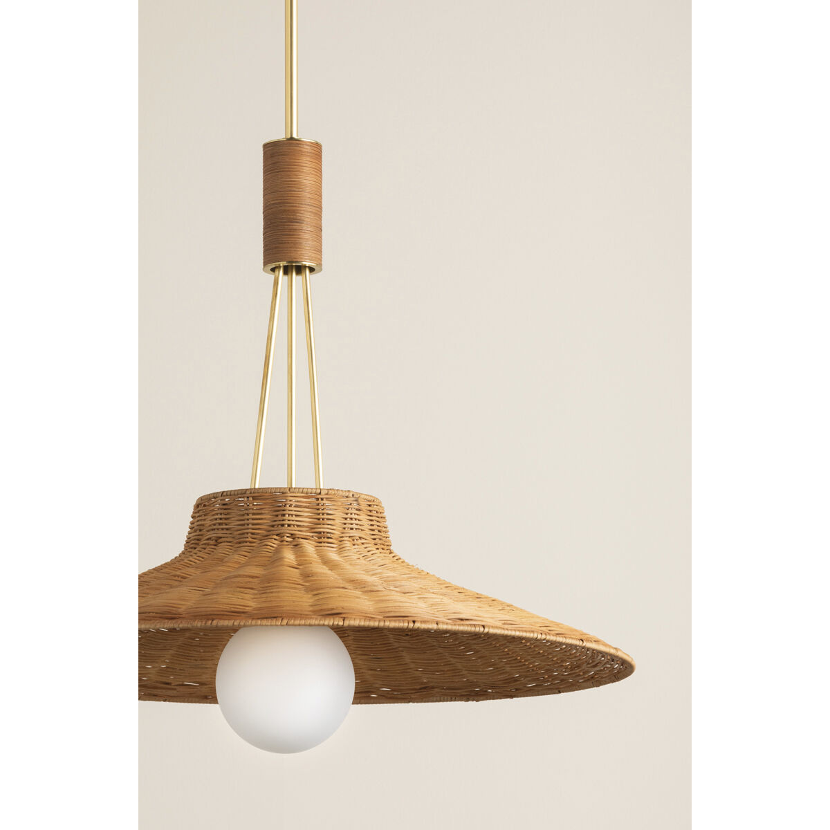 Laudine 1 Light 24.5 inch Aged Brass Pendant Ceiling Light