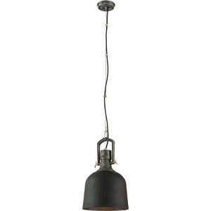 Hangar 31 1 Light 12 inch Old Silver with Aged Brass Accent Pendant Ceiling Light