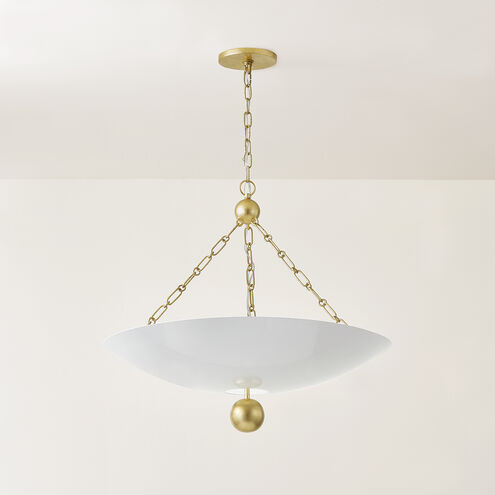 Amali 3 Light 26 inch Vintage Gold Leaf/Soft White Pendant Ceiling Light