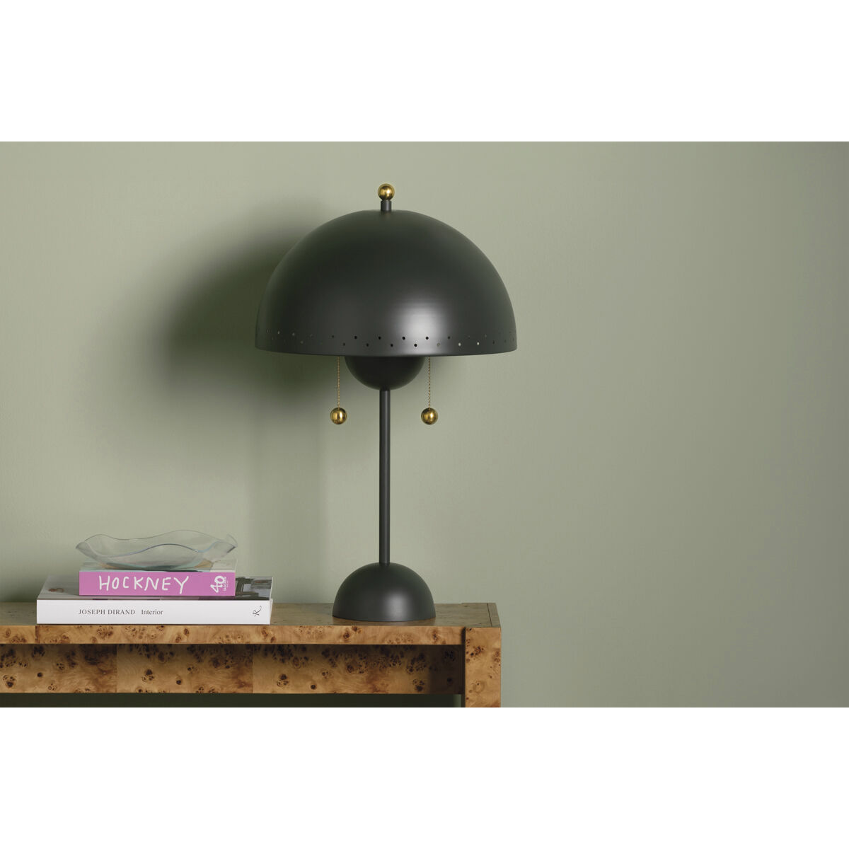 Jojo 25 inch 15.00 watt Aged Brass/Soft Studio Green Table Lamp Portable Light