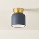 Batya 1 Light 6.25 inch Aged Brass/Slate Blue Flush Mount Ceiling Light