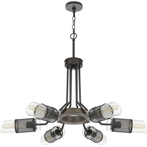 Savona 6 Light 36 inch Wood/Black Chandelier Ceiling Light