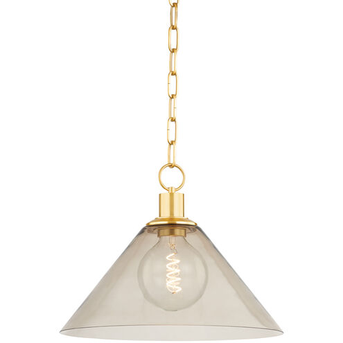 Anniebee 1 Light 15.5 inch Aged Brass Pendant Ceiling Light