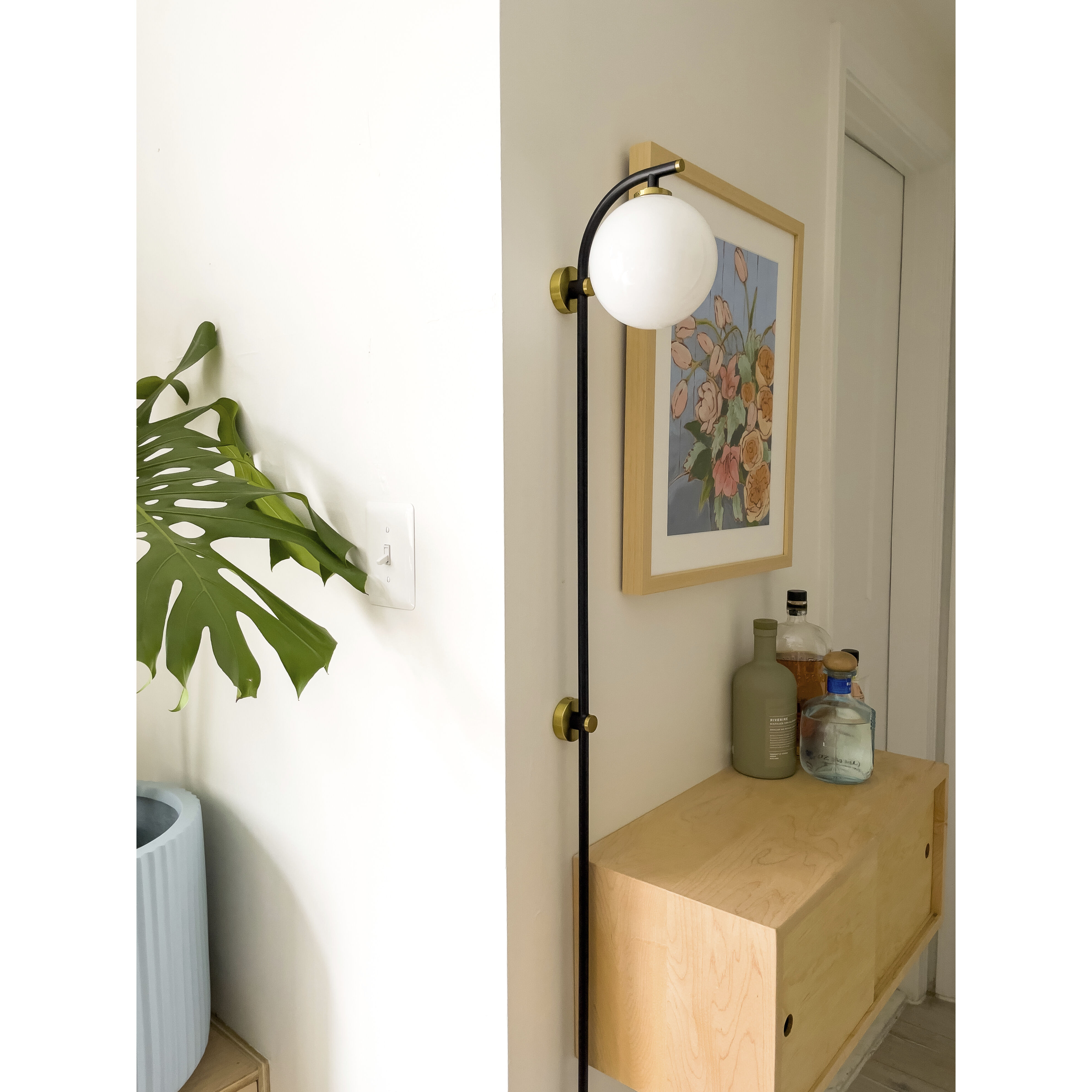 Faye 4.00 watt Aged Brass/Soft Black Portable Wall Sconce Wall Light