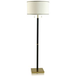 Dann Foley - Shagreen 63 inch 60 watt Black and Brushed Brass Floor Lamp Portable Light
