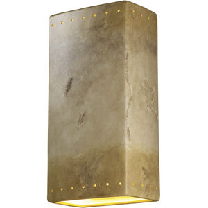 Ambiance Rectangle LED 21 inch Celadon Green Crackle Outdoor Wall Sconce, Really Big