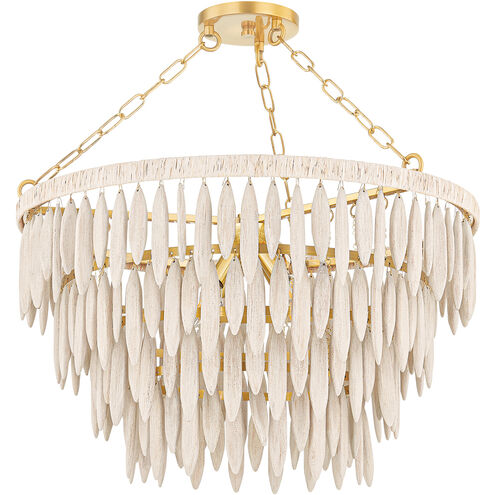 Tiffany 4 Light 24 inch Aged Brass Chandelier Ceiling Light