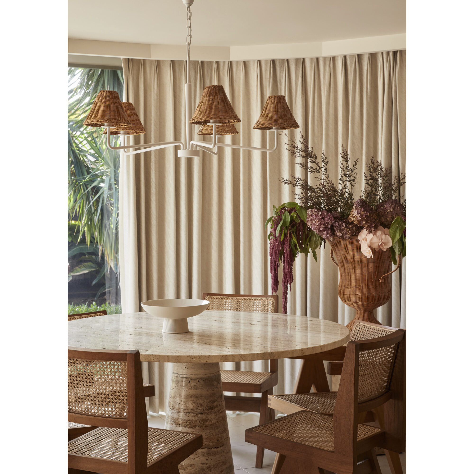 Issa 5 Light 40 inch Texture White Chandelier Ceiling Light