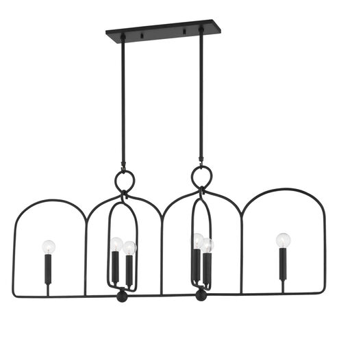 Mallory 6 Light 45 inch Aged Iron Island Pendant Ceiling Light