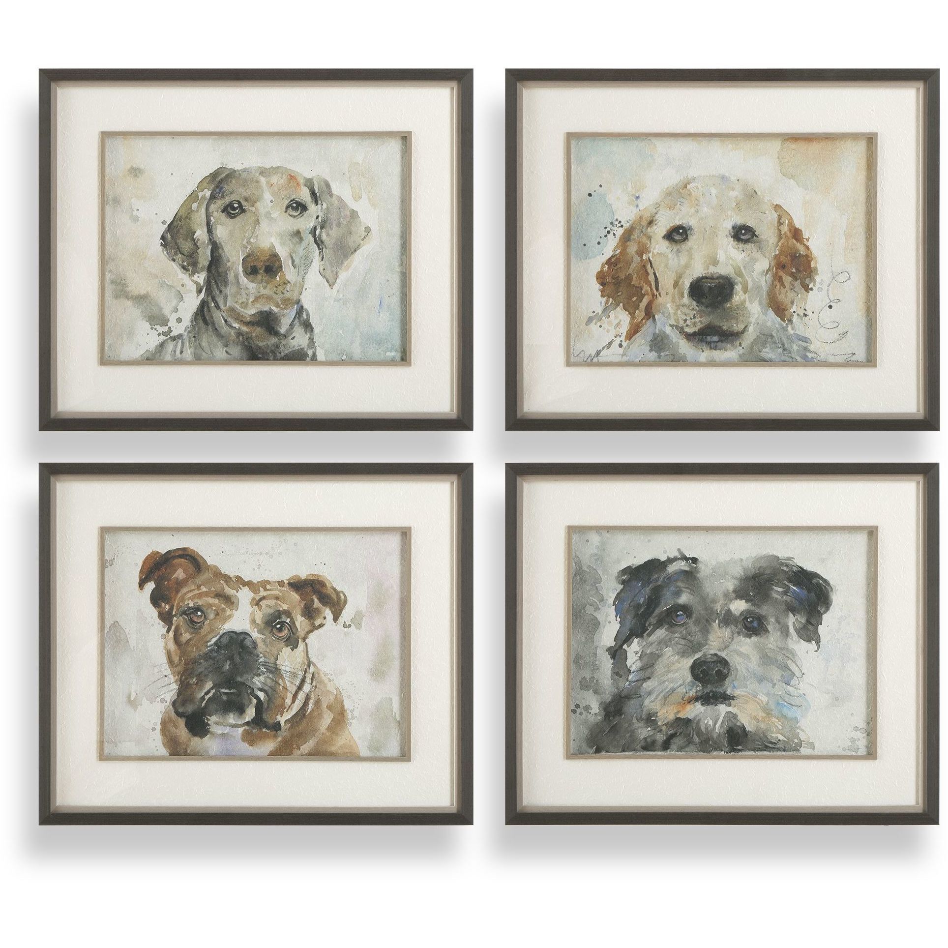 Dog Days 28 X 23.38 inch Framed Prints, Set of 4