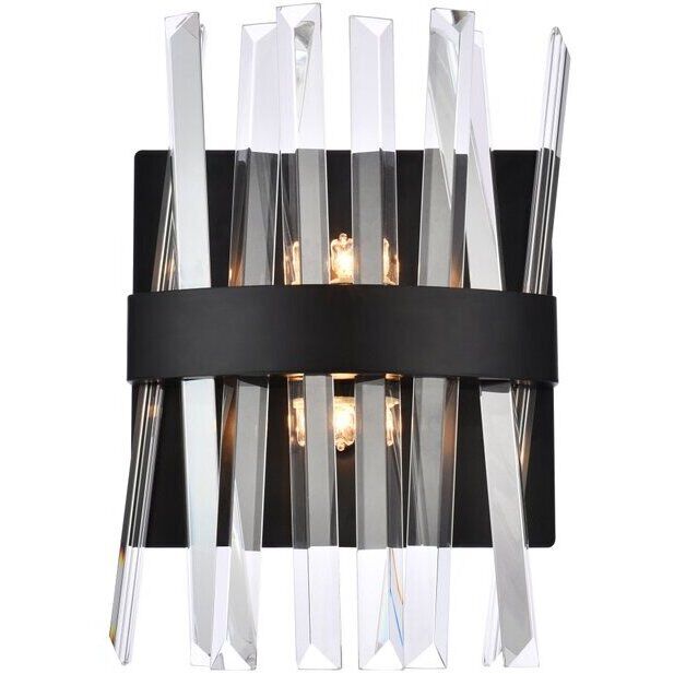 Serephina 2 Light 8 inch Black Bath Sconce Wall Light